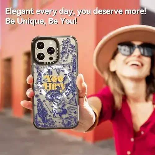 casevivid Magnetic for iPhone 15 Pro Max Magsafe Case Cute Aesthetic - Durable Shockproof 6.6 ft Drop Impact Phone Case Cover with Funny Fashion Wild West 6.7