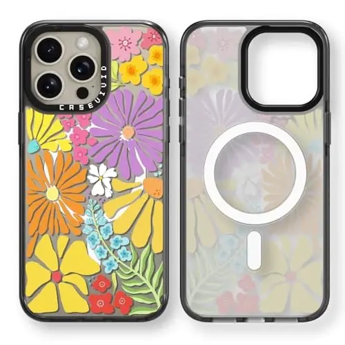 casevivid Magnetic için iPhone 15 Pro Magsafe Kılıf Sevimli Estetik - Komik Moda Tutku Çiçeği ile Dayanıklı Darbeye Dayanıklı 6.6 ft Düşme Darbe Telefon Kılıfı Kapağı 6.1