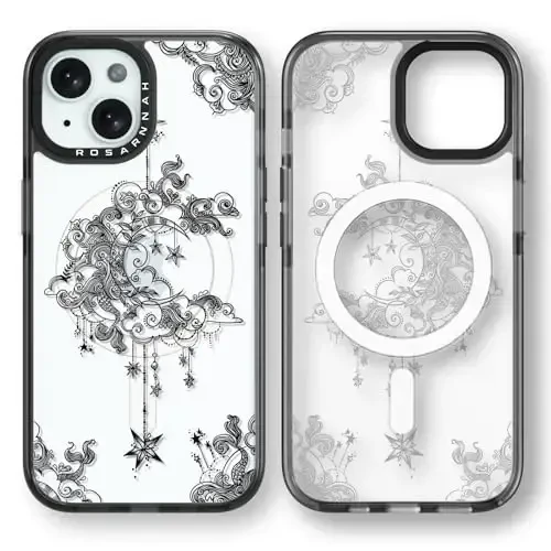 casevivid Magnetic for iPhone 15 Magsafe Case Cute Aesthetic - Durable Shockproof 6.6 ft Drop Impact Phone Case Cover with Funny Fashion Moon 6.1