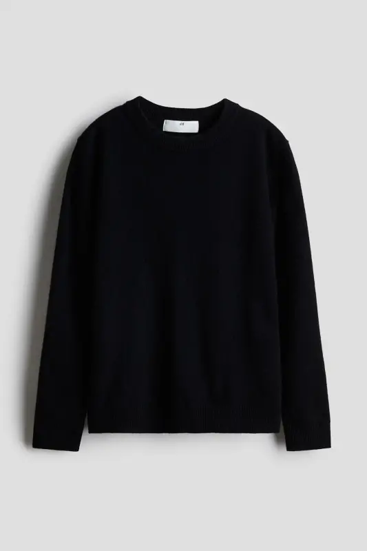 Cashmere Blend Sweater - Black - 1
