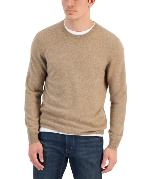 Cashmere Crew-Neck Sweater, Created for Modazone Dark Natural Heather - 1