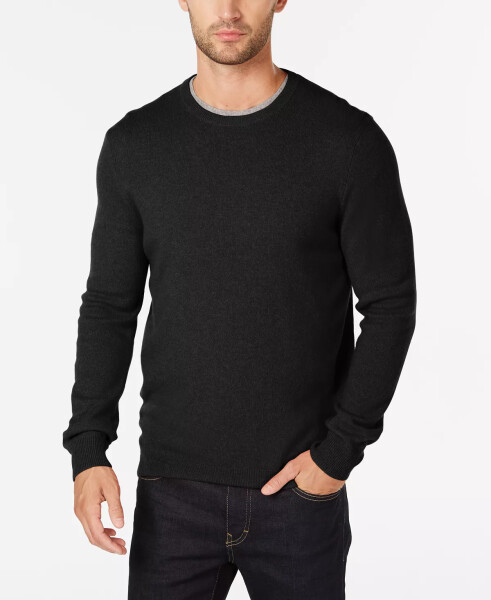 Cashmere Crew-Neck Sweater, Created for Modazone Deep Black - 1