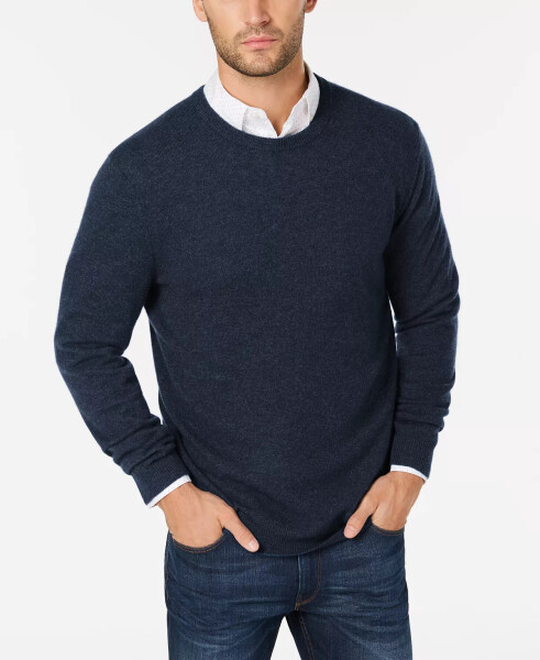 Cashmere Crew-Neck Sweater, Created for Modazone Navy Heather - 1