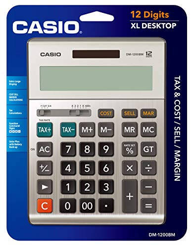 Casio DM-1200BM, Деловой настольный калькулятор, Экстра большой дисплей - 4