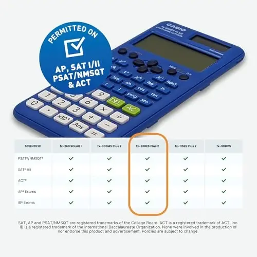 Casio fx-300ES Plus 2nd Edition – Standard Scientific Calculator | 262 Functions,Natural Textbook Display℠ | Ideal for Middle School,High School Math,Statistics & Algebra-| Blue,(Pack of 2) - 5
