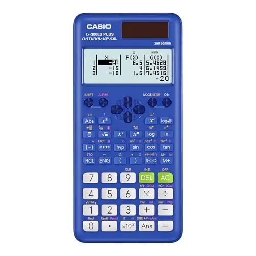 Casio fx-300ES Plus 2nd Edition – Standart ilmiy kalkulyator | 262 funksiya, tabiiy darslik displeyi℠ | O'rta maktab, o'rta maktab matematikasi, statistika va algebra uchun ideal | Moviy (2 dona) - 2