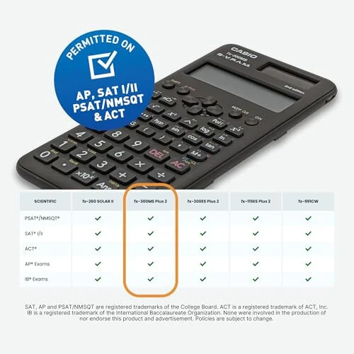 Casio fx-300MS Plus 2nd Edition – Standard Scientific Calculator with 2-Line Display | 10-Digit LCD, Trig, Stats, Fractions | Ideal for High School Algebra, Trigonometry & Test Prep - 4