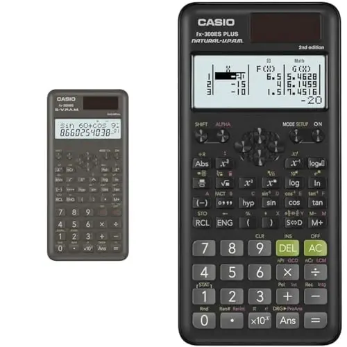 Casio FX300MSPLUS2 and FX-300ESPLUS2 2nd Edition Scientific Calculators Bundle, Black, 0.4