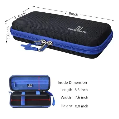 Hard Travel Case Replacement for CASIO PRIZM FX-CG50/CASIO FX-9750GIII/Texas Instruments TI-34/Texas Instruments BA II,Color Graphing Calculator - Tourmate，Case Only (Black + Blue, Upgrade) - 5