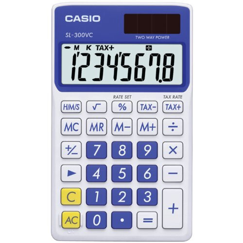 Casio SL-300VC Güneş Enerjili Standart İşlevli Hesap Makinesi, Mavi - 1