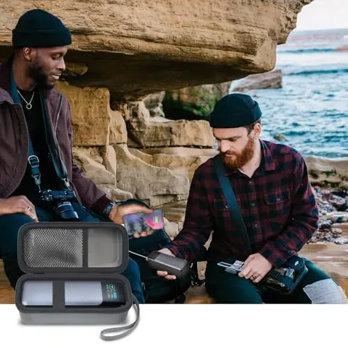 casmilee Case Compatible with Anker 737/735/ 736/717 USB-C Portable Charger Power Bank, Fast Foldable Wall PowerBank Bag for GaN Prime Nano II AC Adapter, Powercore Pocket for Lights Cable (Grey) - 6