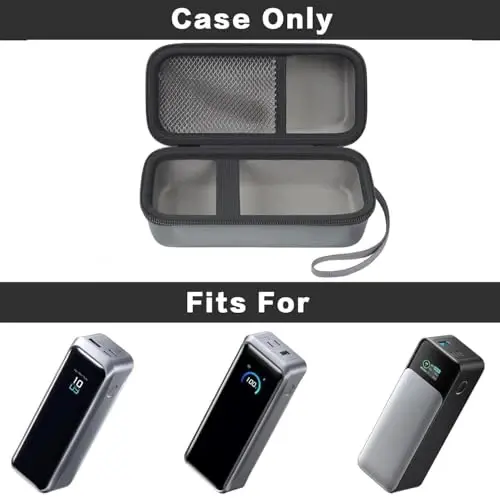 casmilee Case Compatible with Anker 737/735/ 736/717 USB-C Portable Charger Power Bank, Fast Foldable Wall PowerBank Bag for GaN Prime Nano II AC Adapter, Powercore Pocket for Lights Cable (Grey) - 2