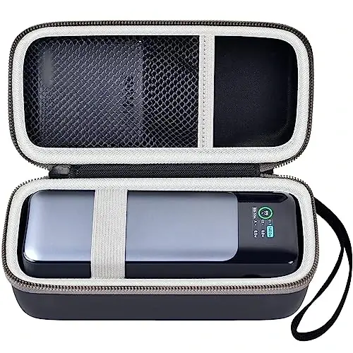 casmilee Case Compatible with Anker 737/735/ 736/717 USB-C Portable Charger Power Bank, Fast Foldable Wall PowerBank Bag for GaN Prime Nano II AC Adapter, Powercore Pocket for lights Cable - Black - 1