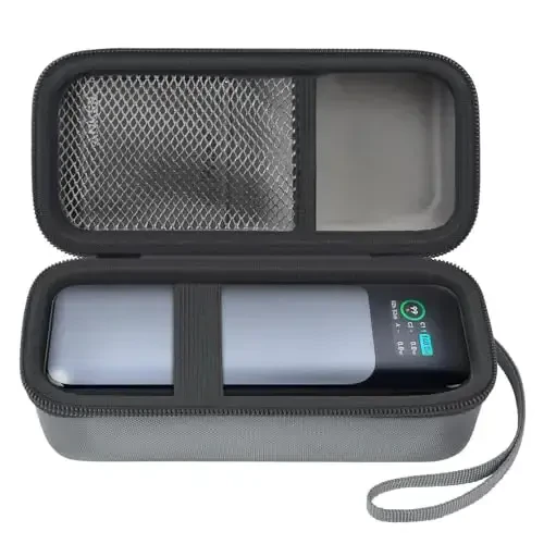 casmilee Case Compatible with Anker 737/735/ 736/717 USB-C Portable Charger Power Bank, Fast Foldable Wall PowerBank Bag for GaN Prime Nano II AC Adapter, Powercore Pocket for Lights Cable (Grey) - CASMILEE