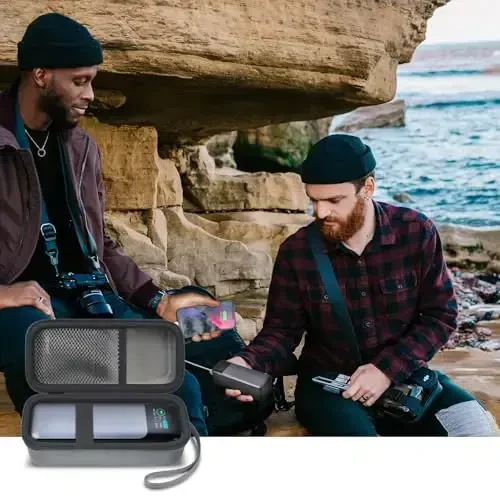 casmilee Case Compatible with Anker 737/735/ 736/717 USB-C Portable Charger Power Bank, Fast Foldable Wall PowerBank Bag for GaN Prime Nano II AC Adapter, Powercore Pocket for Lights Cable (Grey) - 6