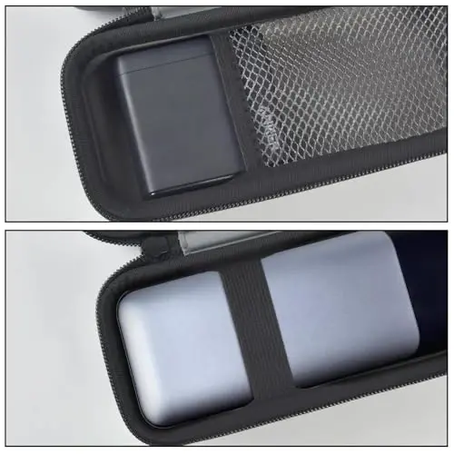 casmilee Case Compatible with Anker 737/735/ 736/717 USB-C Portable Charger Power Bank, Fast Foldable Wall PowerBank Bag for GaN Prime Nano II AC Adapter, Powercore Pocket for Lights Cable (Grey) - 5