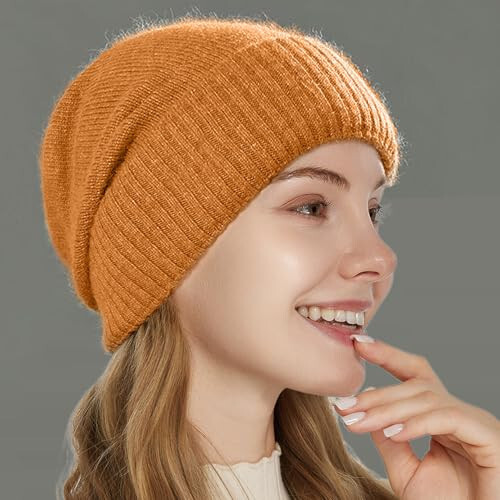 CasModazoneere aralash ipak astarli bej, ayollar va erkaklar uchun qishki jun shlyapa, kalta, ipak astarli choʻkkan beanie, ayollar uchun choʻkkan beanie, trikotaj shlyapa - 3