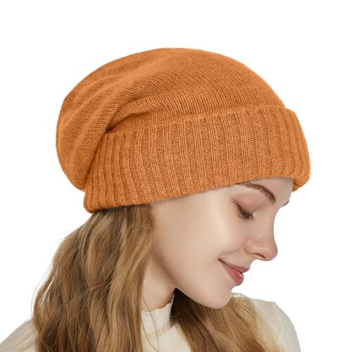 CasModazoneere Blend Satin Lined Beanie Hat Wool Winter Hats for Women Men Cuffed Hat Silk Lining Slouchy Beanie Women Knit Hat - 4