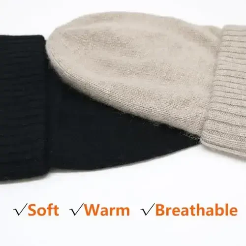 CasModazoneere Blend Satin Lined Beanie Hat Wool Winter Hats for Women Men Cuffed Hat Silk Lining Slouchy Beanie Women Knit Hat - 6