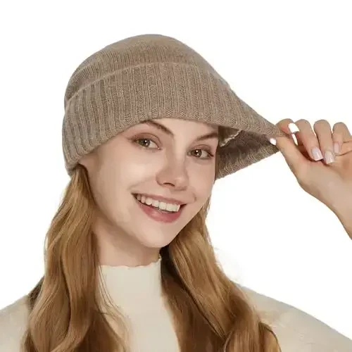 CasModazoneere Blend Satin Lined Beanie Hat Wool Winter Hats for Women Men Cuffed Hat Silk Lining Slouchy Beanie Women Knit Hat - 6