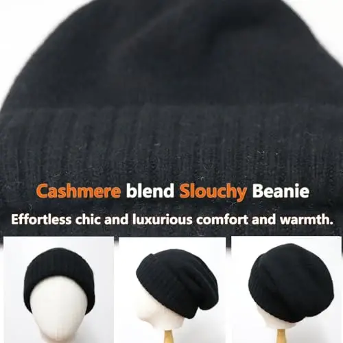 Satin Lined Beanie for Women Winter Hats for Women Men Reduce Frizz & Static Silk Lining Slouchy Beanie Women Knit Hat - 4