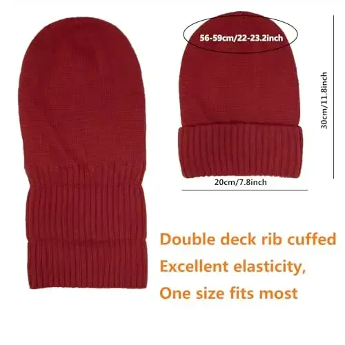 CasModazoneere Blend Satin Lined Beanie Hat Wool Winter Hats for Women Men Cuffed Hat Silk Lining Slouchy Beanie Women Knit Hat - 6