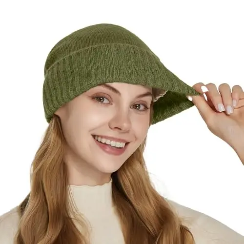 CasModazoneere Blend Satin Lined Beanie Hat Wool Winter Hats for Women Men Cuffed Hat Silk Lining Slouchy Beanie Women Knit Hat - 4