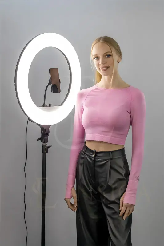 Cast Iron Stand 21 Inch Ring Light Remote Controlled Led 54cm Influencer Hairdresser Makeup Light with Bag - 2