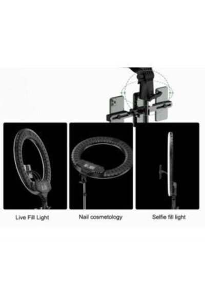 Cast Iron Stand 21 Inch Ring Light Remote Controlled Led 54cm Influencer Hairdresser Makeup Light with Bag - 8