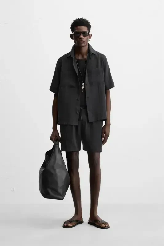 CAST RELAXED FIT SHIRT-Black - ZARA