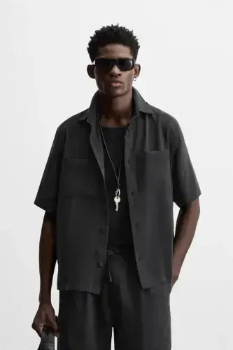 CAST RELAXED FIT SHIRT-Black - ZARA (1)