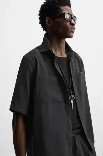 CAST RELAXED FIT SHIRT-Black - 5