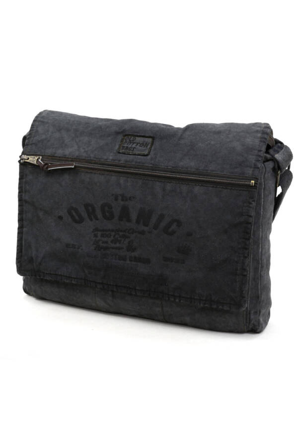 Casual Canvas Shoulder Messenger Anthracite Black Laptop School Travel Daily Vintage Bag - 22