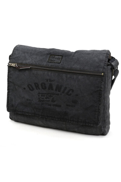 Casual Canvas Shoulder Messenger Anthracite Black Laptop School Travel Daily Vintage Bag - 8