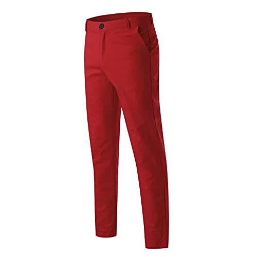 Casual Tie Length Trousers Fashion Men's Casual Slim Pocket Waist Full Mid Pant Solid Men's Chinos Slim Fit - 6