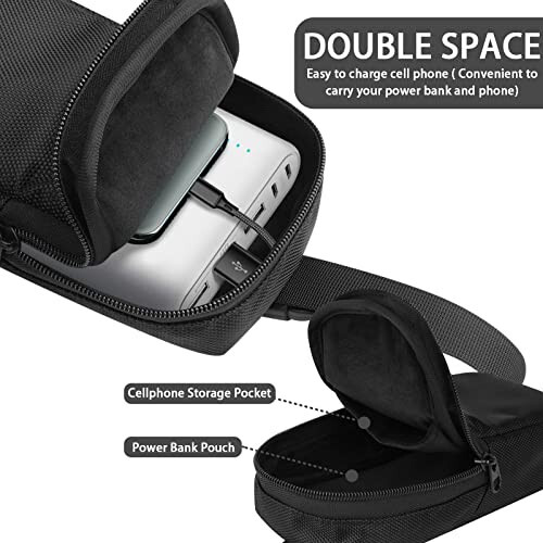 CaSZLUTION Power Bank Travel Case Compatible with Anker Power Core 26800mAh/ PowerCore +26800mAh, Storage Carrying Case for RAV Power 26800/20100/20000mAh, ROMOSS 30000mAh External Battery Pack - 4