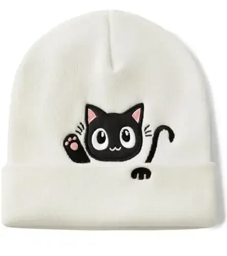 Cat Beanie Hats for Women Cute Cat Lovers Gifts Women's Winter Animal Knitted Hats for Girls 