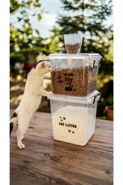 Cat Dog Dry Food Sand Storage Container Box Set - 5