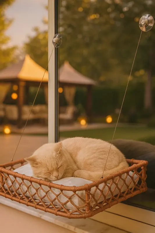 Cat & Dog Glass Bed Hammock Handmade-Brown - 3