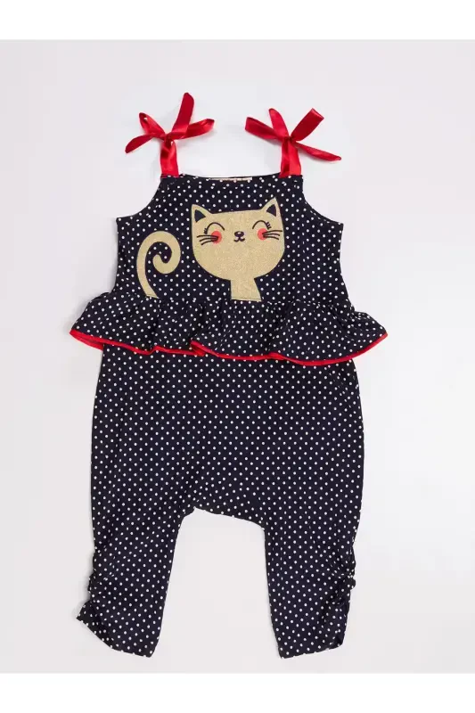 Cat Dotted Girl Jumpsuit - 3