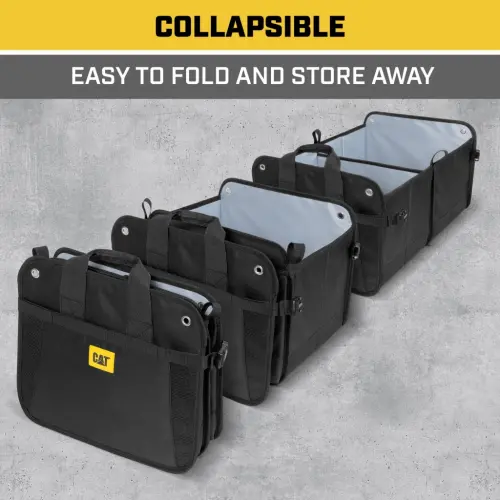 Cat® FlexTrunk Car Trunk Organizer Storage - Collapsible Dual-Compartment Automotive Adjustable Pockets Expandable Sturdy Multipurpose Folding Cargo Store for Auto Backseat, Black (CATO-201) - 6