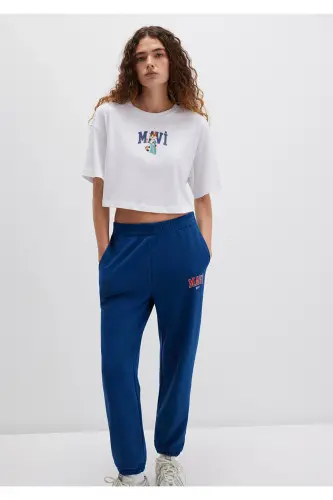 Cat Logo Printed White T-Shirt Crop / Short Cut 1 - 2