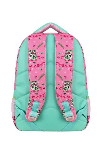 Cat Patterned Orthopedic Back Supported Pink Primary School Backpack with Lunch Box and Pencil Case Set-PINK - 4