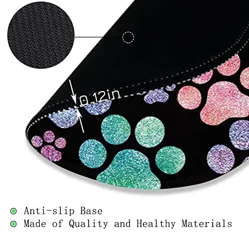 Cat Paw Round Mouse Pads for Desk, Funny Small Mousepad for Laptop Gaming, Stitched Edge Non-Slip Rubber Base, Cute Home Office Decor Desk Accessories Office Supplies Gift for Women Teen Girls - 6