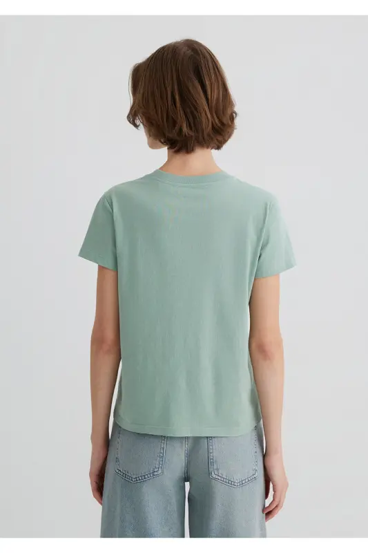 Cat Print Green T-Shirt SemiSlim Fit - 4
