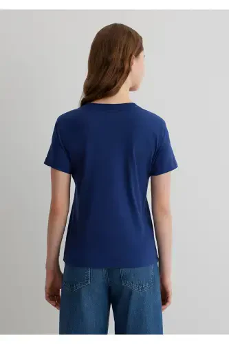 Cat Print Navy Blue T-Shirt SemiSlim Fit / Semi-Fitted - 4