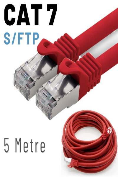 Cat7 S/ftp Lszh Ethernet Network Lan Cable Red 5 Meter - 1