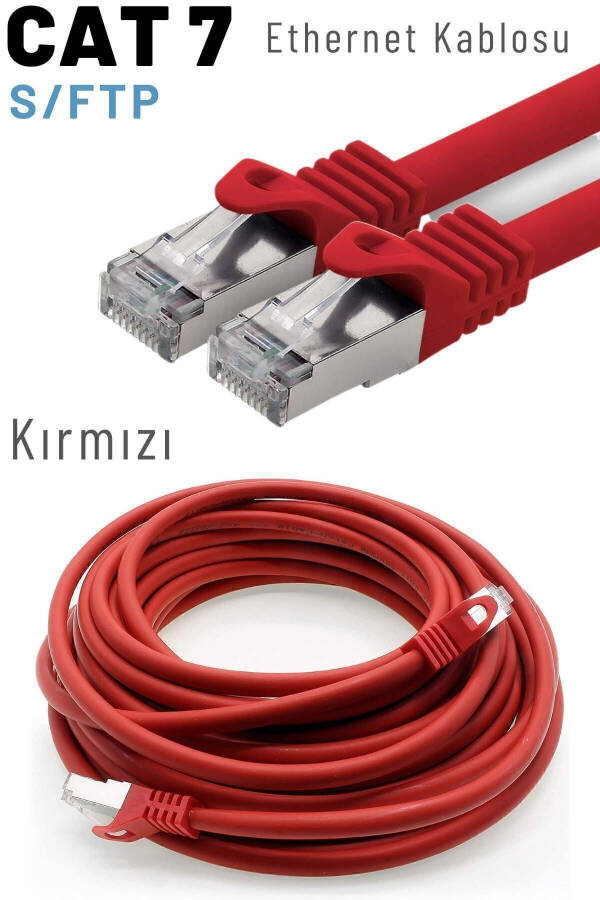 Cat7 S/ftp Lszh Ethernet tarmoq LAN kabeli qizil 5 metr - 2