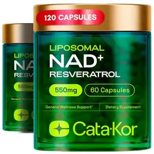 Cata-Kor NMNH Qoʻshimcha Alternativ – Liposomal NAD+ Resveratrol – 30 Kunlik Taʼminot – Uchinchi Tomon Sinovdan Oʻtgan – 120 Kapsula – Ilgʻor NAD+ Qoʻshimchasi - 2 Paket - 6