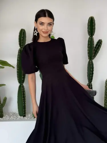 Catania Balloon Sleeve Dress - 1